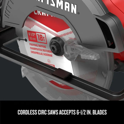 V20 Cordless Power Tool Combo Kit with Drill, Circular Saw, 2 Batteries & Charger