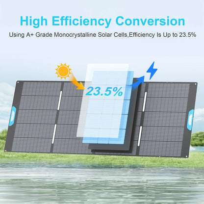 E-POWO 800W / 400W Portable Solar Panel, Foldable & Durable, Complete with an Adjustable Kickstand Case, Waterproof IP67 for RV