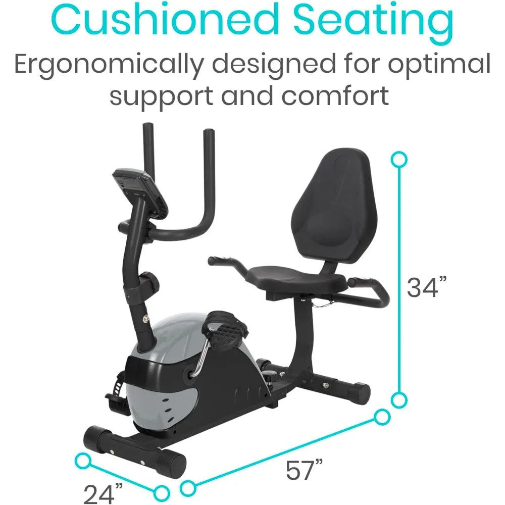 Recumbent Exercise Bike - Stationary Recumbent Exercise Cycle Device for Seniors, Adults, Men and Women - Indoor Fitness Equipm
