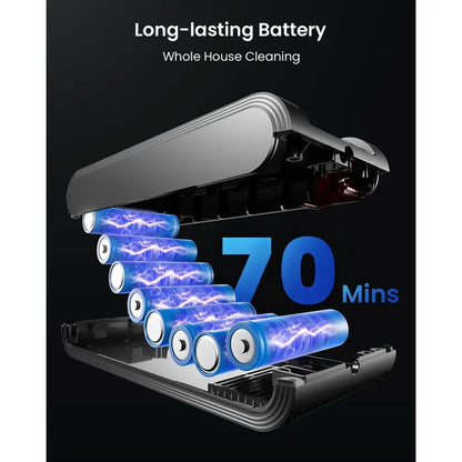 Cordless Vacuum Cleaner, 50KPa 600W 70Mins Vacuum Cleaner for Home, Anti-Tangle Self-Standing Stick Vacuum with Scented Tablet,