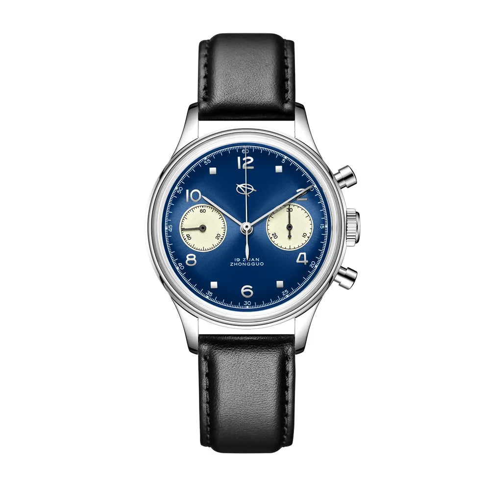 SEAKOSS Mechanical Watches for Men Pilot Chronograph 38mm Original 1963 st1901 Movement Hand Windin Sapphire Retro Men's Watches