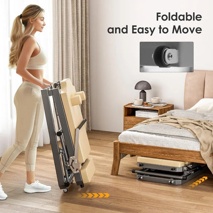 Foldable Pilates Reformer Machine with Springs Resistance for FullBody Home Workout Adjustable Fitness Equipment Suitable for A