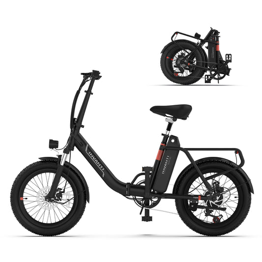 INVANTI Tide 2 Electric Bike, 20" Fat Tire Step-Thru Electric Bicycle, 900W Peak Motor 45 Miles 20MPH Top Speed