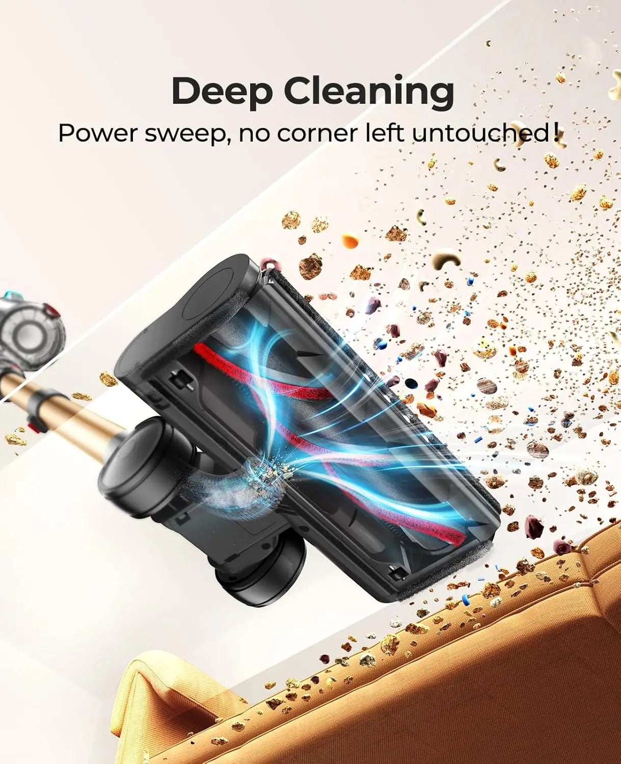 Cordless Vacuum Cleaner 650W/55Kpa, Stick Vacuum with 70 Min Runtime, Touch Display, 6-in-1 for Carpet/Hard Floor/Pet Hair