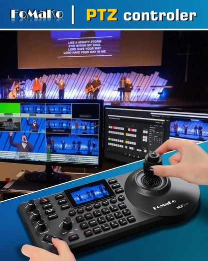 FoMaKo 4K 20X Optical Zoom PTZ Camera HDMI NDI AI Auto-Tracking Gen 3,NDI PTZ Camera 4K + NDI PTZ Controller, K20UH NDIx3+KC608N