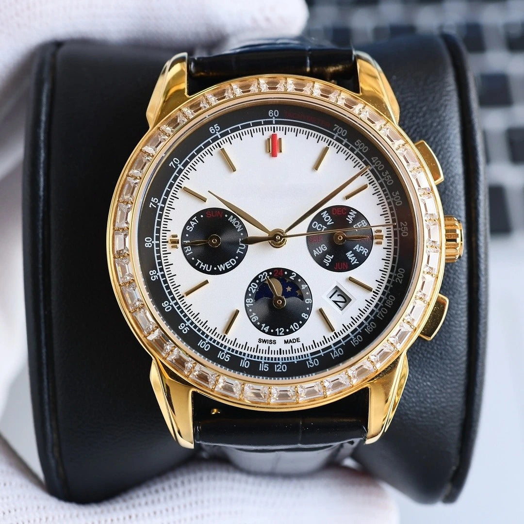 VC Top Brand Reissue Watch with Versatile Case and Moon Phase Design for Men