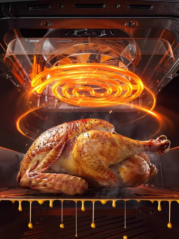 air fryer household new large-capacity double heat source no-turn-over visual electric fryer electric oven cooking machine