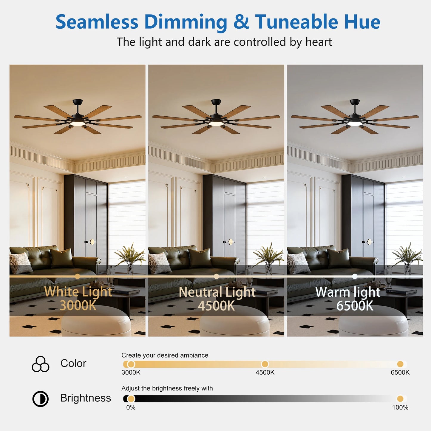Black Ceiling Fans with Lights Led Remote Control Flush Mount Low Profile for Bedroom Living Dining Room Outdoor Farmhouse Patio