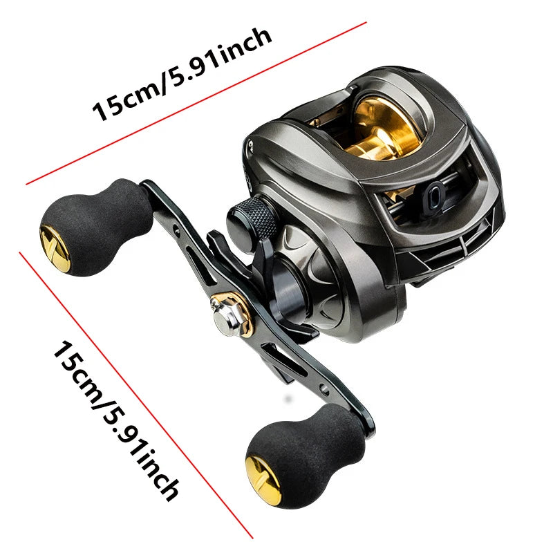 Baitcasting Reel, Fishing Reel, Magnet Braking System, 17.6 LB Max Drag, 7.2:1 Gear Ratio for Salty,Water and Freshwater Fishing