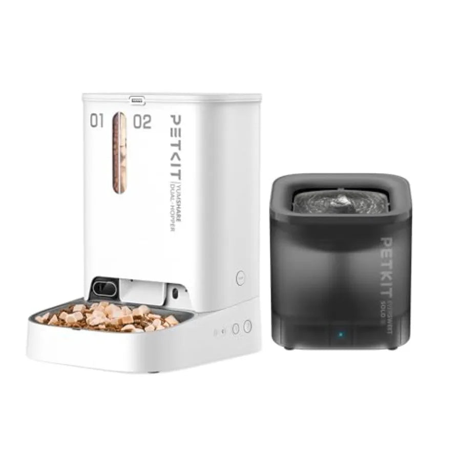 Automatic Cat Feeder with 1080P HD Camera and Night Vision for Cats Dogs Double Hopper Pet Feeder with 2-Way Audio Wireless Pum