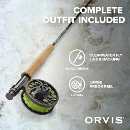 Fly Fishing Rod and Reel Combo for Clearwater Outfit - Smooth Responsive Action with Arbor Reel Fly Line Backing 4X Leader Case