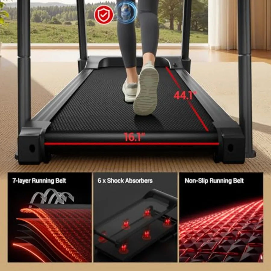 Home Fitness Treadmill with 20 Manual/Auto Incline 42.5×16.1 Extra-Wide Running Belt 400LB Capacity 3.5HP Motor 8.7 MPH Speed B