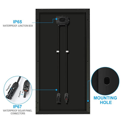 400 watt Solar Panels,High Efficiency Black PV Module Power 2x200W Mono RV Solar Panel for 12/24 Volt System,RV, Customized