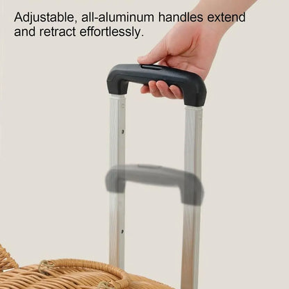 Portable Pet Stroller for Small Dogs and Cats - Rattan Basket on Wheels, Ideal for Outdoor Adventures and Beach Strolls