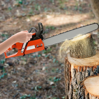 24 Inch 3.4kw Handheld Chainsaw Garden Saw Portable 65cc Gas Powered Chainsaws 2700rpm