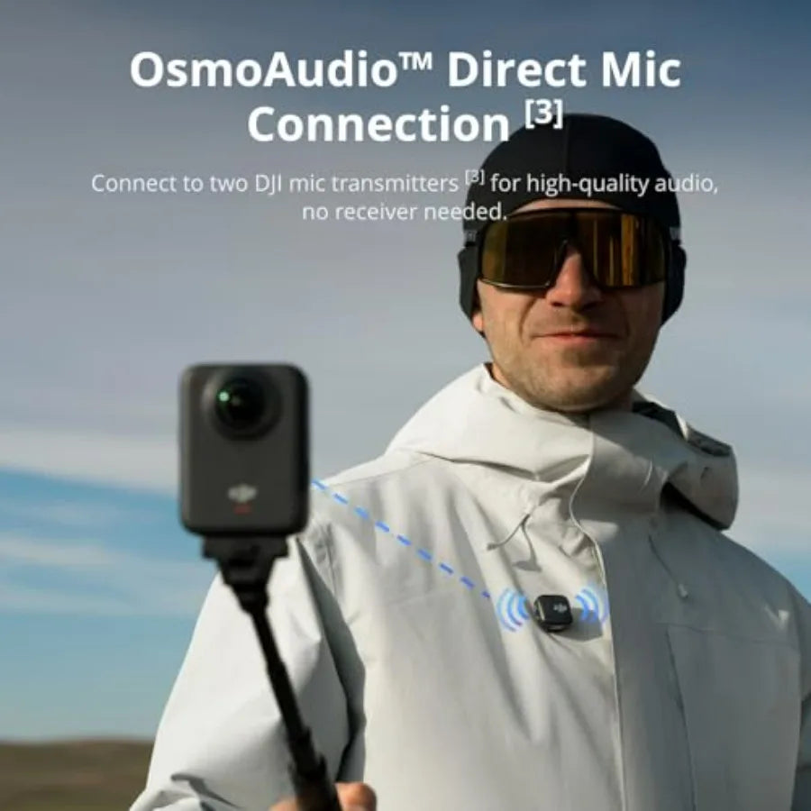 Osmo 360 Standard Combo Waterproof 8K 360 Action Camera with 1-Inch Sensor 128GB Built-in Storage 100-Min 8K Recording 4K 120fp
