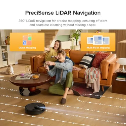 Q7 M5 Robot Vacuum and Mop Combo 10 000Pa HyperForce Suction Robotic Vacuum Cleaner with Dual Anti-Tangle System APP-Controlled