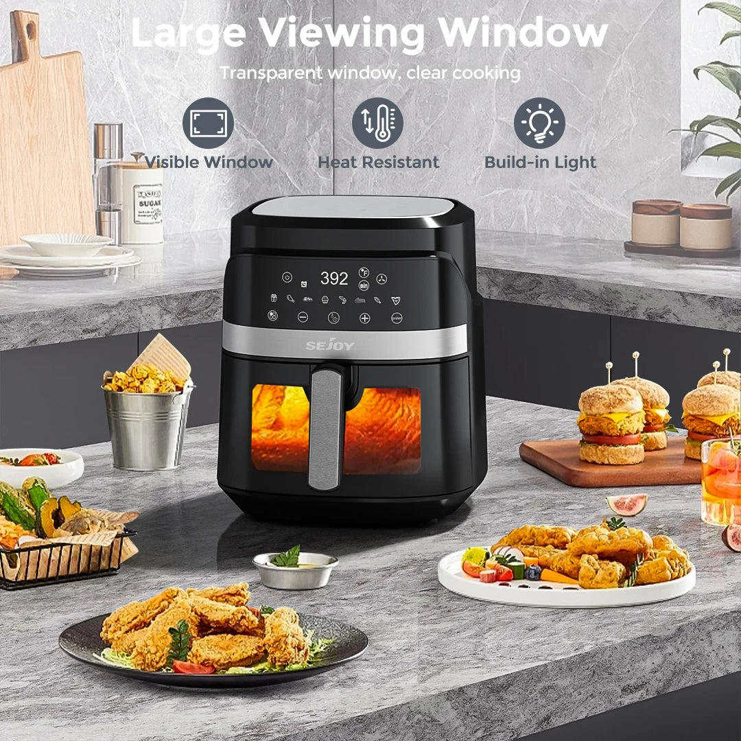 Air fryer 8-in-1,6L  Electric Hot fryer Oven Oilless Cooker,Roast, Bake, Plus Bake, Dehydrate, and Keep Food Warm, 120V