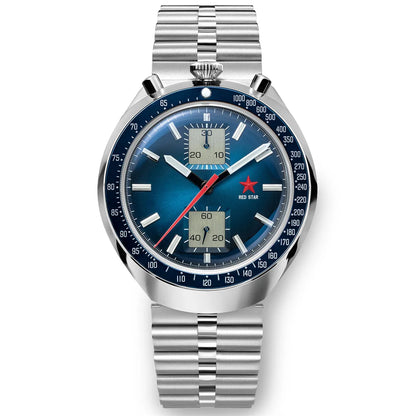 RED STAR Bull Head Chronograph Men Super Luminous 1963 ST1901 Movement 3D Bubble Mirror Pilot Mechanical Wrist Watches