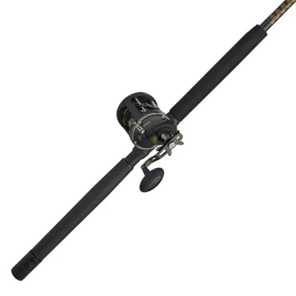 6'6 Squall II Level Wind Saltwater Rod and Reel Fishing Combo 1-Piece Fishing Rod Black Gold with High-Performance Material for