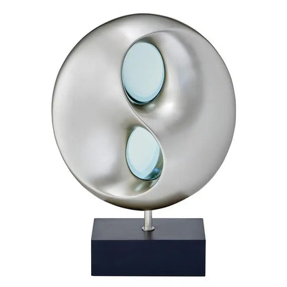 Ultra-Modern LED Table Lamp with Infinity Mirror, Black and Silver Finish, Antique Night Light for Bedroom Use