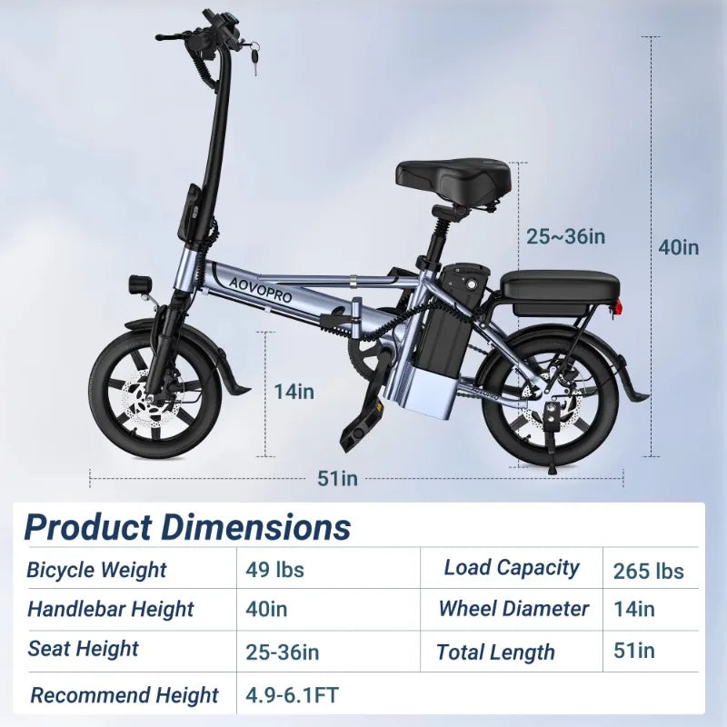 High-quality 450W adult electric bicycle 2-wheel folding electric bicycle with 48v pressure drop shipped from the US warehouse