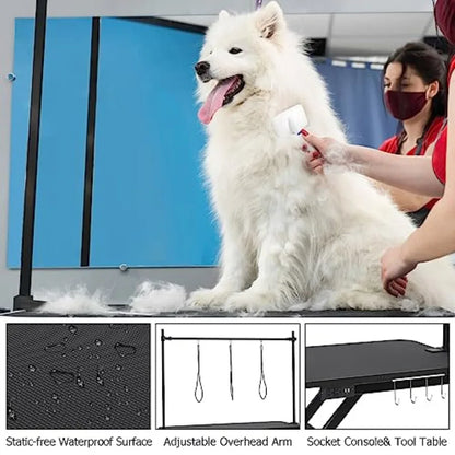 Professional Electric Grooming Table for Dogs At Home Capacity 264 LBS Dog Grooming Table Height Adjustable Pet Grooming Table