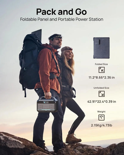 Portable Power Station 600W (1200W Surge) with 100W Solar Panel Included, 576Wh LiFePO4 Electric Generator, 1Hr, Customized