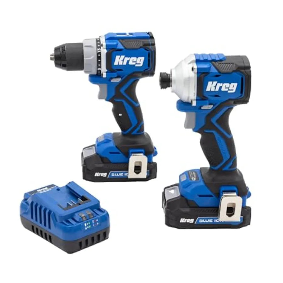 Ionic Drive Drill and Driver Combo Bundle - With Charger and Battery 2 - High Torque Professional Workshop Tool - LED Ligh