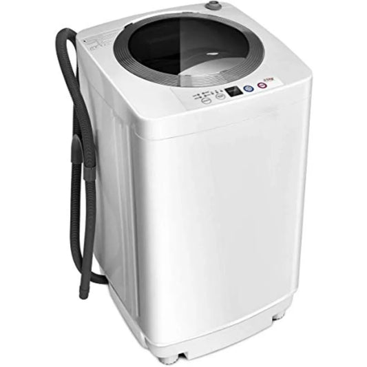 Compact Portable Washing Machine Full Automatic Washer and Dryer Combo with Builtin Pump Drain 8 LBS Capacity for Apartment RV