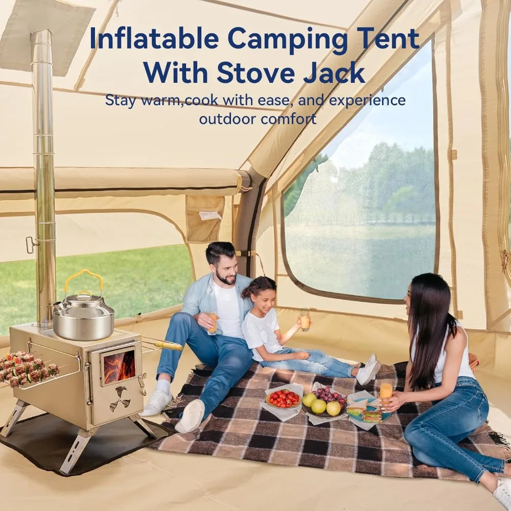 Inflatable Blow Up Tents for Camping,Waterproof Oxford Hot Tent with Manual Pump,Spacious Easy Setup Inflatable Camping