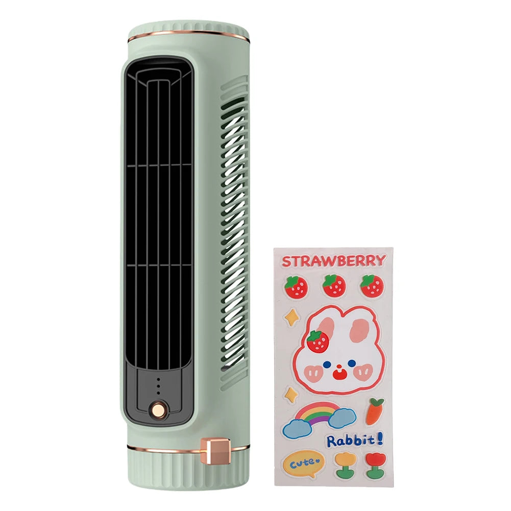 Tower Fan USB Charging Portable Air Conditioner Desktop Cooling Fan Bladeless Summer Fan for Home Bedroom