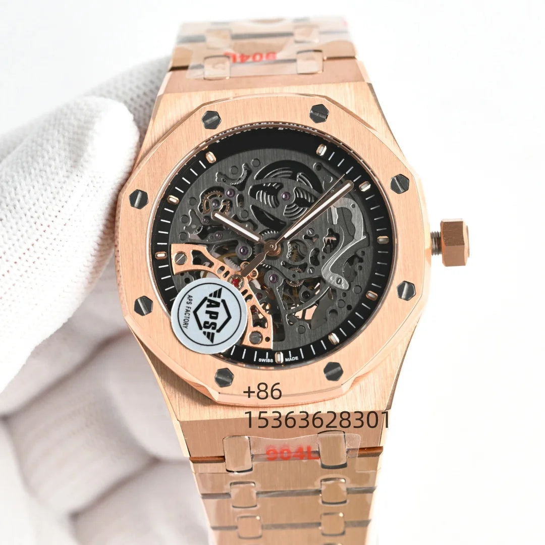 Customized APS Factory Double Cycloid Hollow Out 41mm 15407 Watch 904L Luxurious Waterproof Mechanical Man Watch