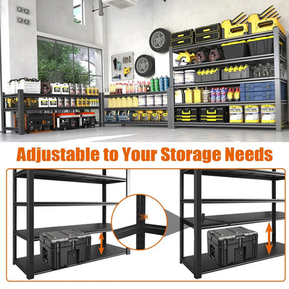 5000LBS Garage Shelving Heavy Duty Metal Shelves ,Storage Shelves Adjustable 5 Tier Metal Shelves for Garage, Customized