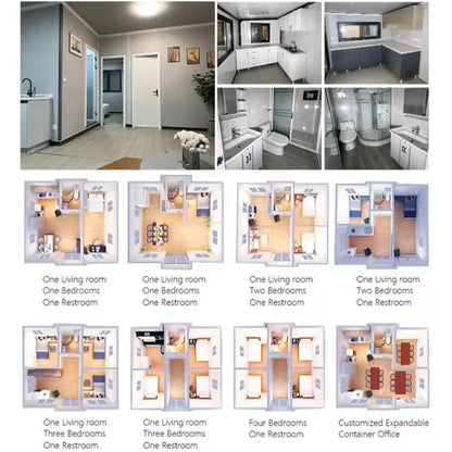 Prefabricated Container House Tiny Home 2 3 Bedrooms Steel Cabin Prefab House 20ft 40ft Portable Modular Mobile Garden Rooms