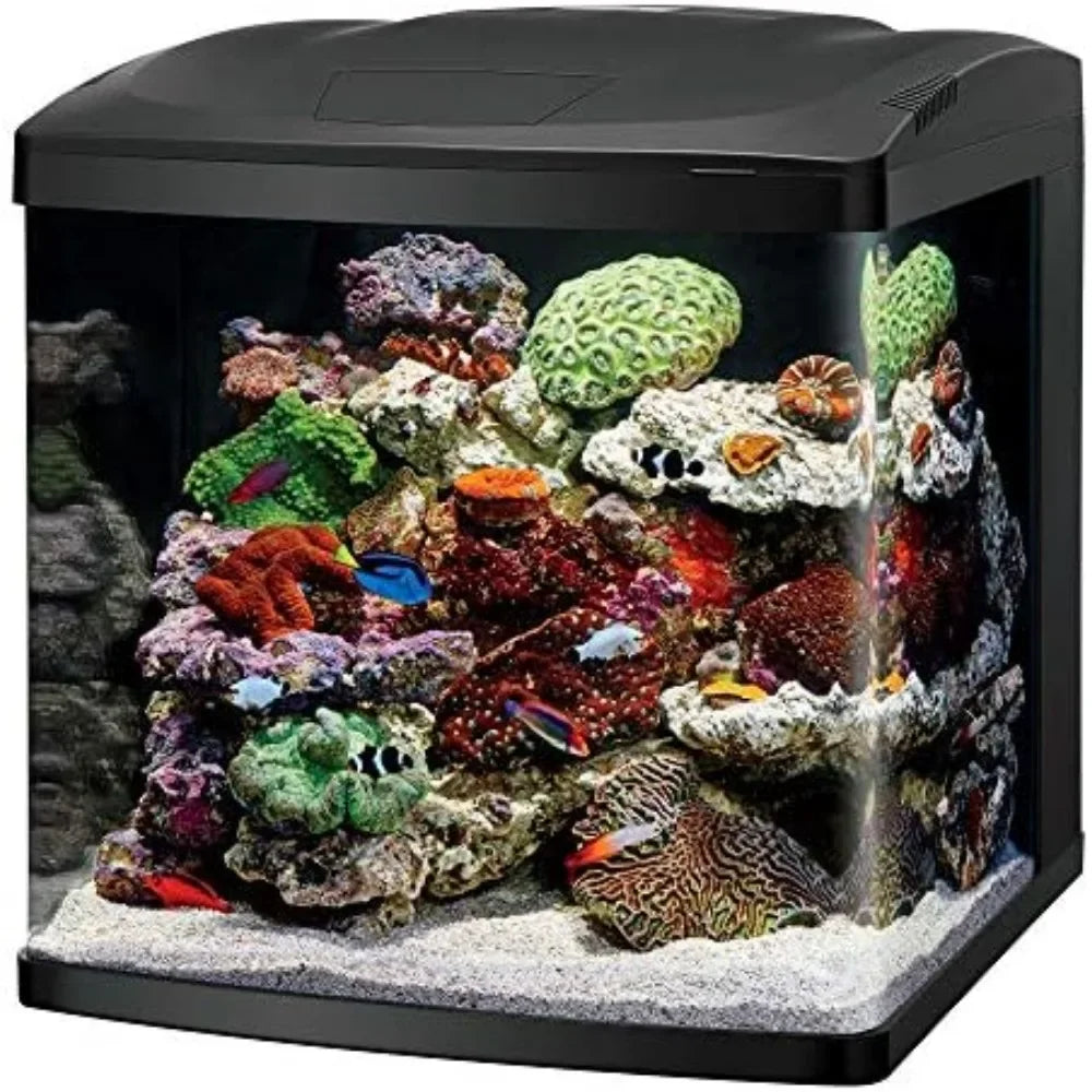 32 Gallon All Glass Aquarium Kit with Built In Timer and Adjustable LED Lights for Saltwater or Freshwater