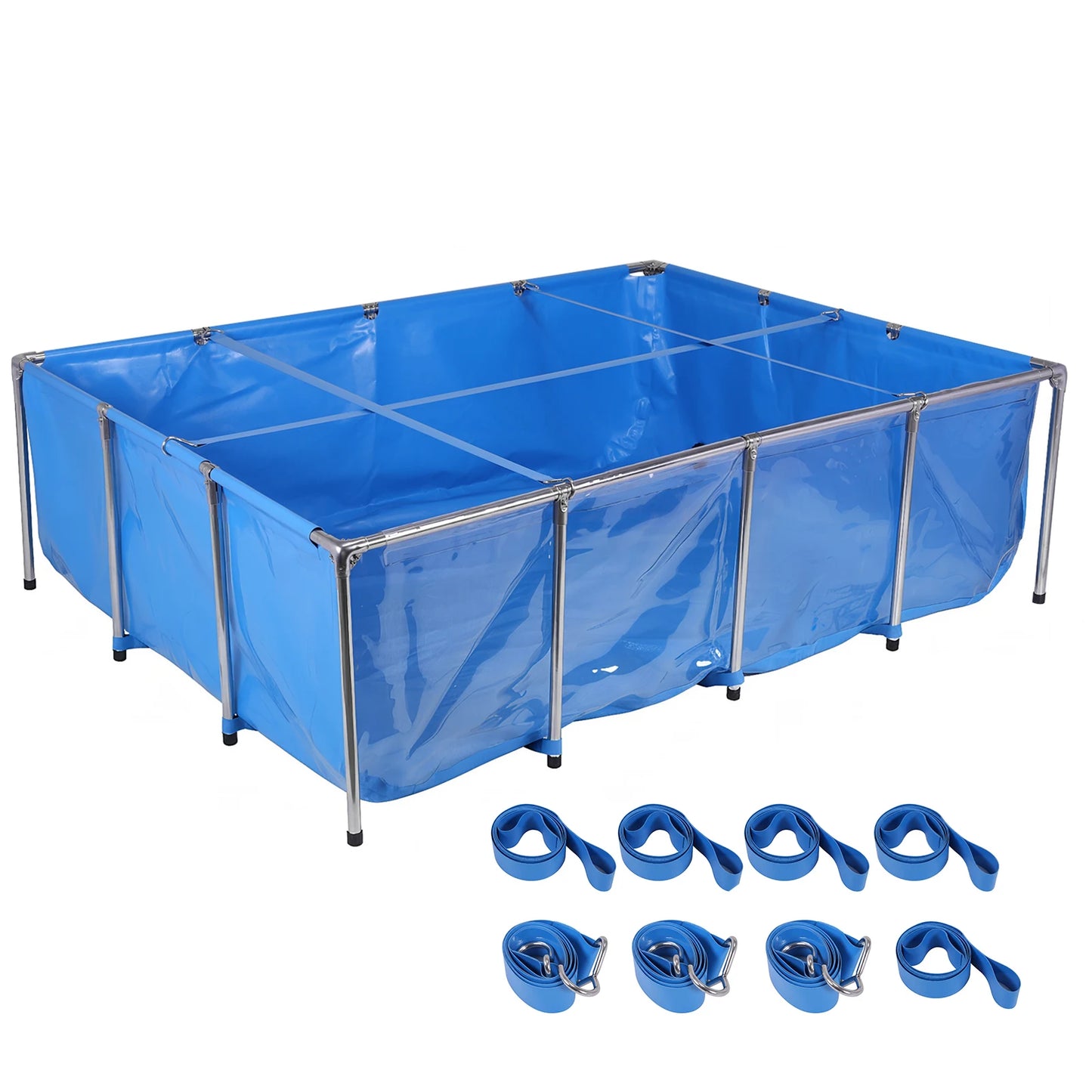 880Gallon Aquarium Pool Pond with Transparent Viewing Panel 400LBS Capacity with Drain Valve for Koi/Goldfish Breeding