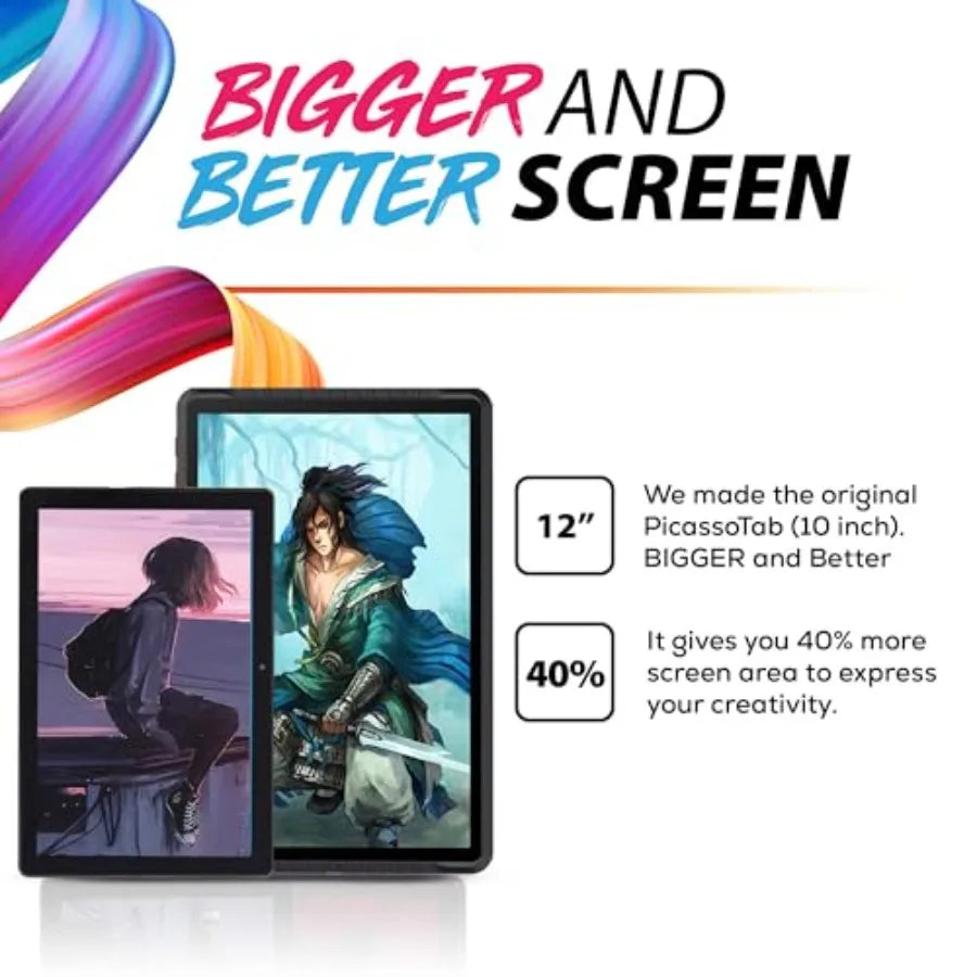 Standalone graphics tablet for artists: laminated 2K display Android 14 included stylus pen lifetime PRO drawing tutorials apps