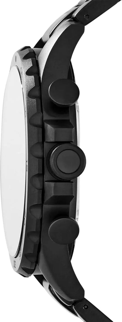 Men's Oversized Stainless Steel Chronograph Watch with Date Display and Water Resistance
