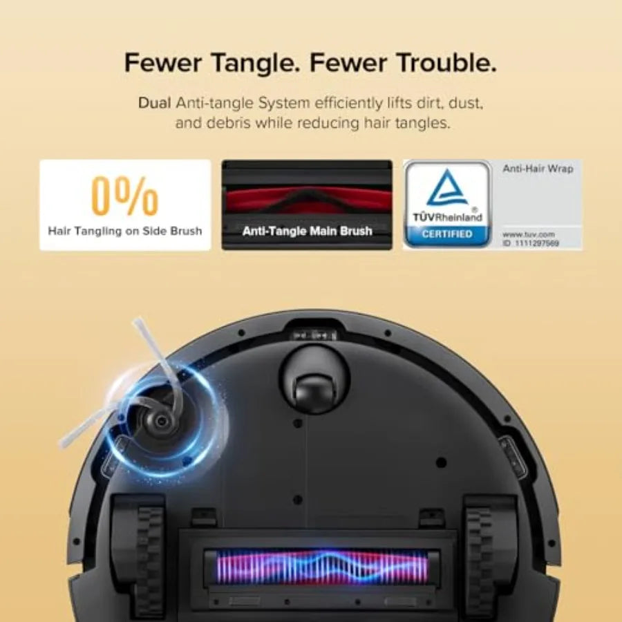 Q7 M5 Robot Vacuum and Mop Combo 10 000Pa HyperForce Suction Robotic Vacuum Cleaner with Dual Anti-Tangle System APP-Controlled