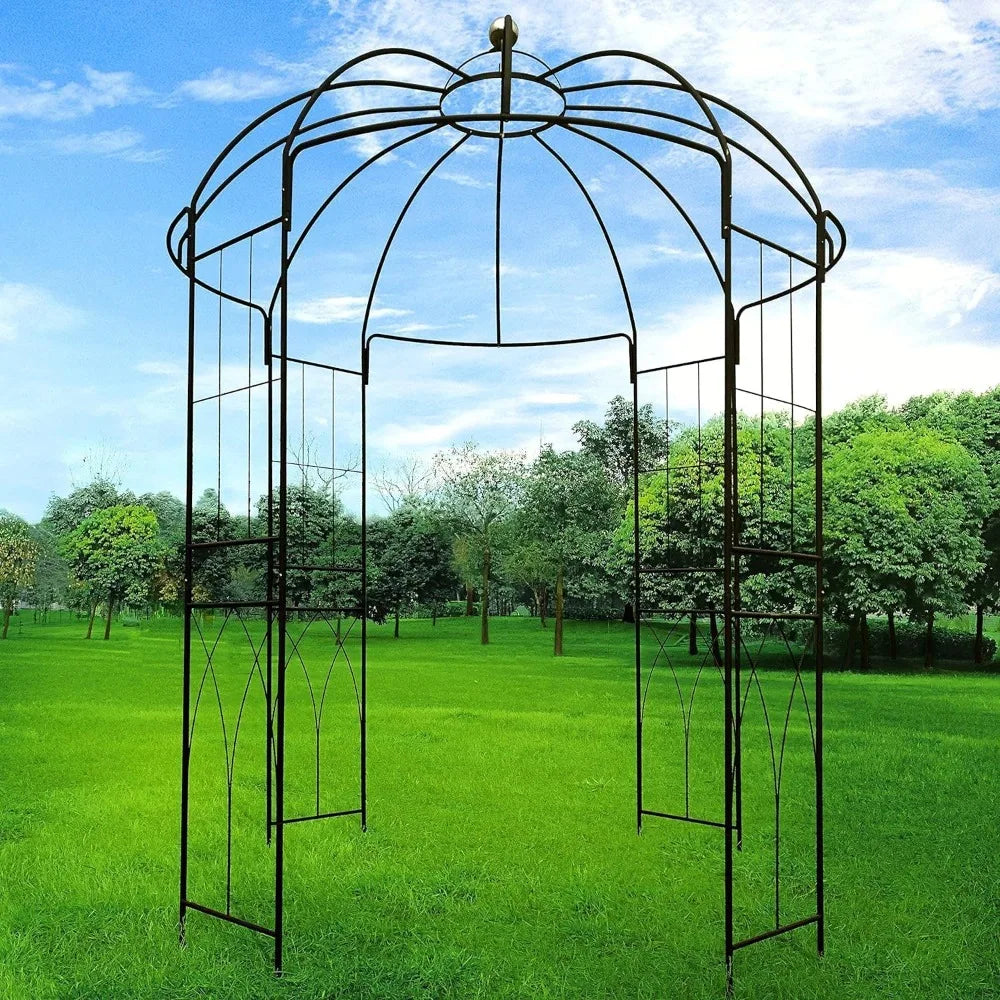 French Style Birdcage Shape Heavy Duty Gazebo, 9' High x 6'6 Wide, Pergola Pavilion Arch Arbor Arbour Plants Stand Rack for We