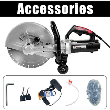 14 Inches Concrete Saw Electric Powered 3000W Cut-Off Saw, 110V 4.8 Cut Depth and Electric Grinder With Diamond Blade