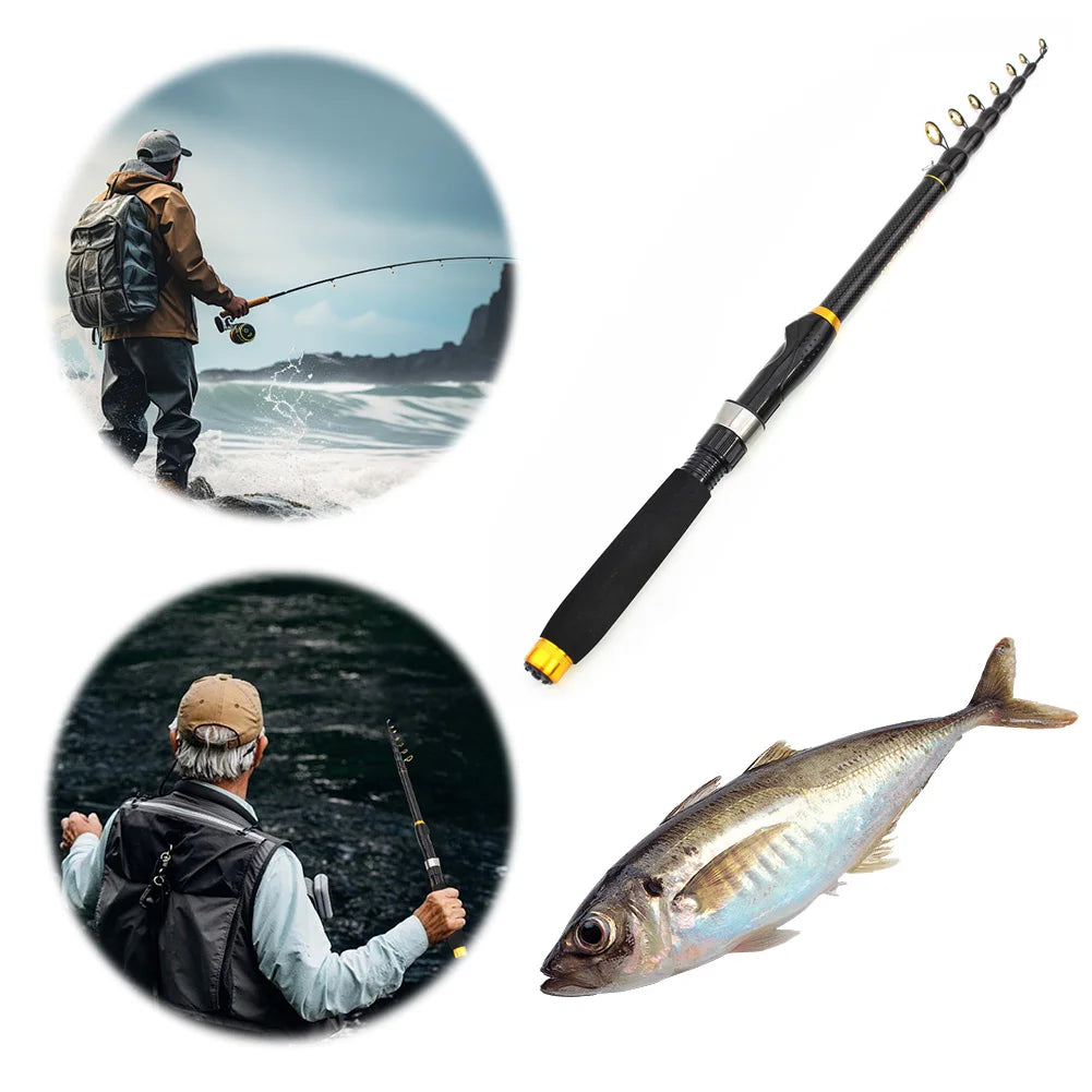 Carbon Fiber Spinning Rod Telescopic Carp Fishing Rod Fishing Accessories for Carp Fishing