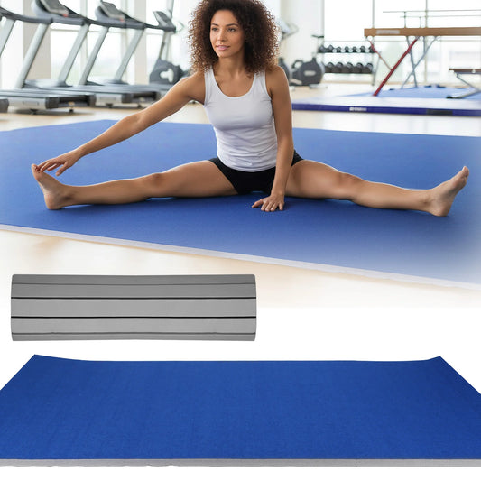 Gymnastics Tumbling Mats 118.11x70.87x1.57in Roll-Up Carpet Training Floor with Grippy Surface for MMA Cheerleading and Fitness