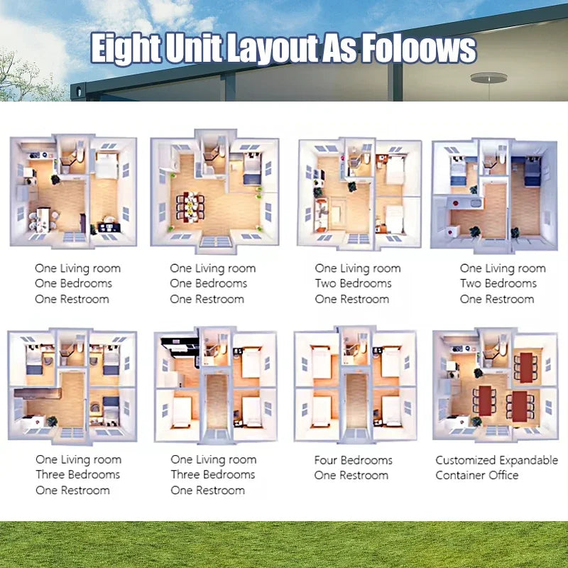 Prefab Tiny Home Expandable Container House 20ft 40ft Folding Room Prefabricated House Luxury 2 3 4 Bedrooms Garden Rooms