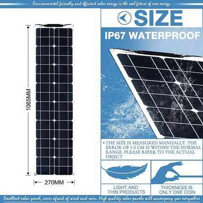 400 Watt Flexible Solar Panel for RV, 2 × 200 Watt 12 Volt Solar Power Panel Kit with 40A Solar Charge Controller, Customized