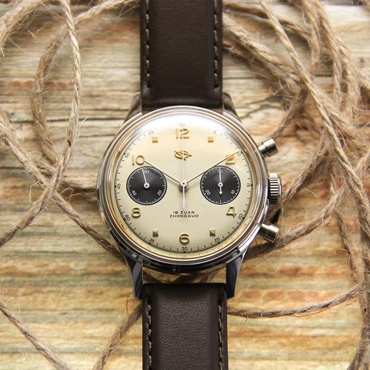 SEAKOSS Mechanical Watches for Men Pilot Chronograph 38mm Original 1963 st1901 Movement Hand Windin Sapphire Retro Men's Watches