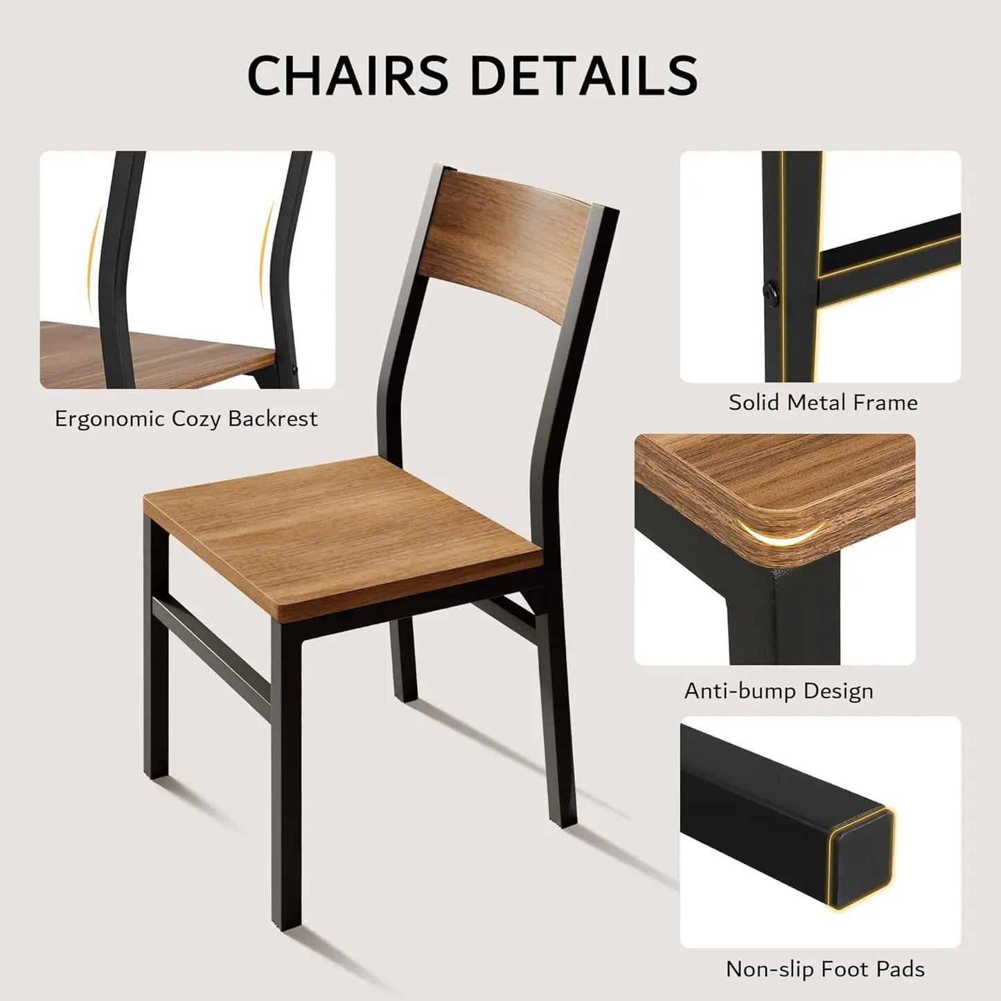 7-Piece Dining Table Set with 6 Chairs,63" Extendable Kitchen Table & Chairs Set for 4-6,Dining RoomTable with Solid Metal Frame