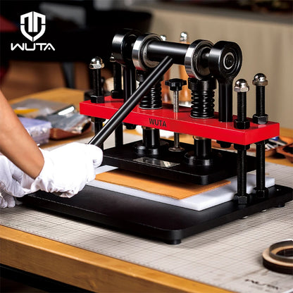 WUTA Pro Leather Cutting Machine Manual Die Cutter Embossing Shaping Tools Hand Press Mold DIY Punching Fabric Paper (Size L)