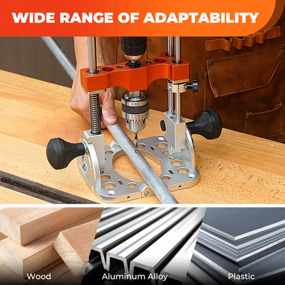 SpeTool Heavy-Duty Aluminium Base Portable Drill Guide – 0.05mm Precision, Precision and Adjustable 0–60° Multi-Angle Drilling,